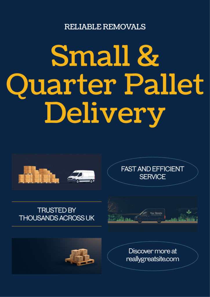Small and quarter pallets loaded with boxes ready for cheap UK pallet delivery with Quickow
