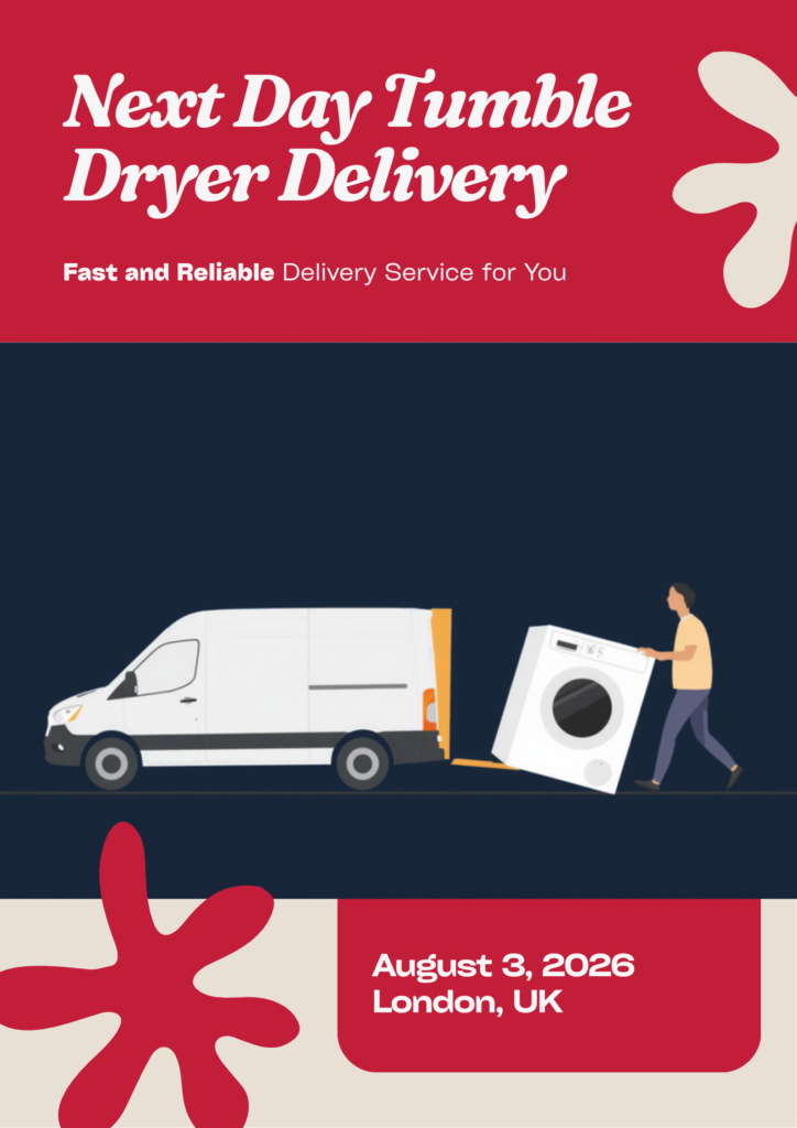Next day tumble dryer delivery across the UK by Quickow courier and delivery van